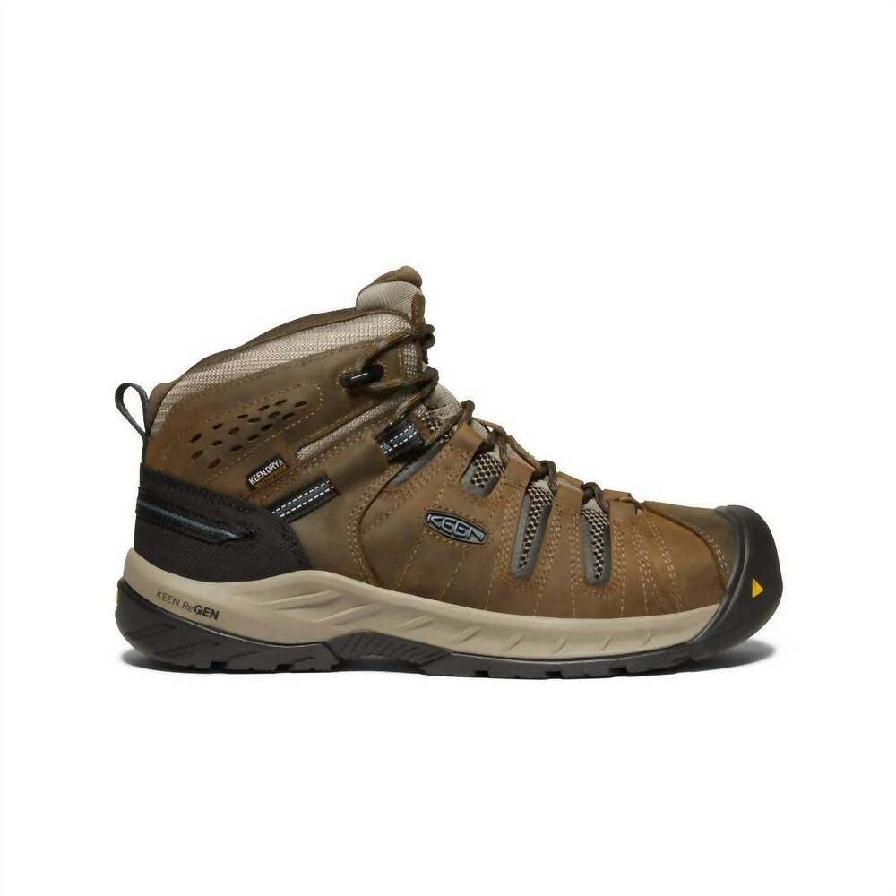 NEW KEEN men's flint ii waterproof boot in brown/orion blue